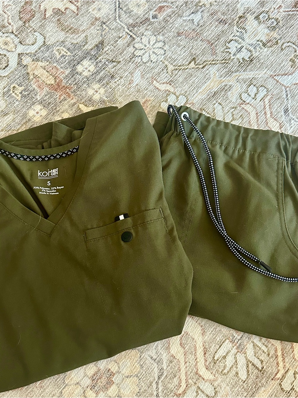 koi Olive Green Women's Scrub Set
